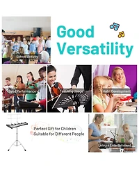 Costway 32 Note Glockenspiel xylophone Percussion Bell Kit w/ Adjustable Stand
