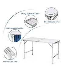 Adjustable Camping Table Aluminum w/ Storage Organizer