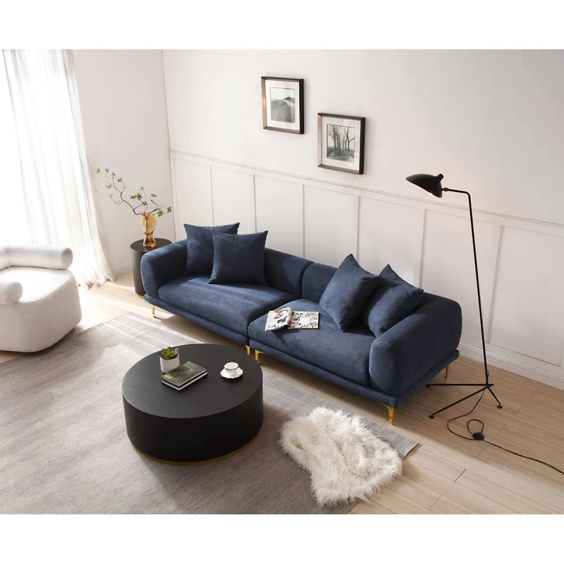 Streamdale Round Coffee Table Side Table For Living Room Fully Assembled Black