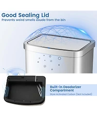 13.2 Gallon Step Trash Can Stainless Steel Airtight Garbage Bin for Home Kitchen