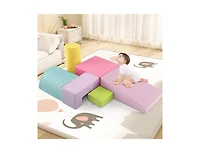 Slickblue Kids 6 Pieces Foam Climbing Blocks Indoor Climb and Crawl Activity Playset with Rectangles