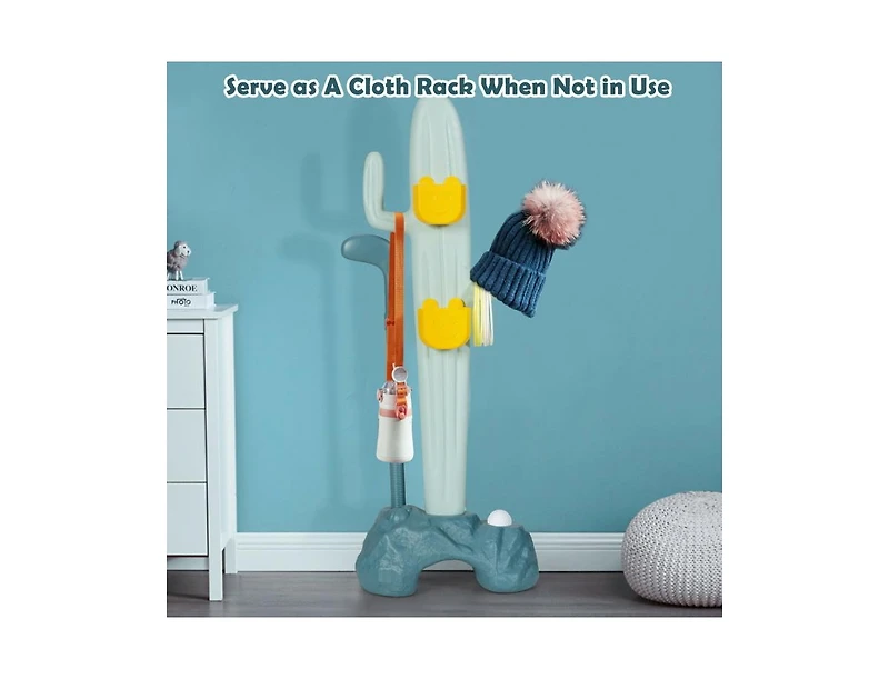 Slickblue Toddler 3-in-1 Cactus Toy Stand Sports Activity Center with Golf and Ring-Toss