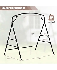 Costway Patio Metal Swing Stand Heavy-Duty A-Shaped Swing Frame with Double Side Bars