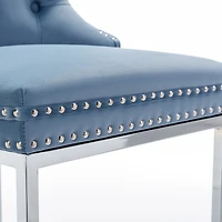 Streamdale Furniture Velvet Bar Stools Set of 2 with Chromed Metal Base Legs