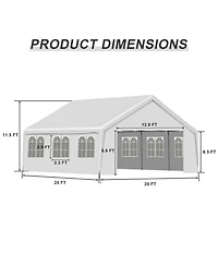 Aoodor x 20 Ft. Marquee Party Tent with Church Window Sidewalls ,Waterproof Pavillion Tent ,Outdoor Event Tent,Wedding Party Tent