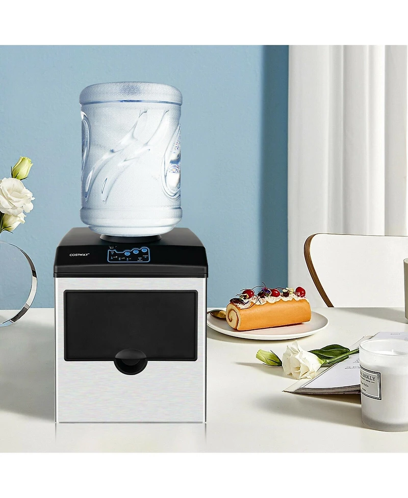 Inolait 2-in-1 Stainless Steel Countertop Ice Maker with Water Dispenser