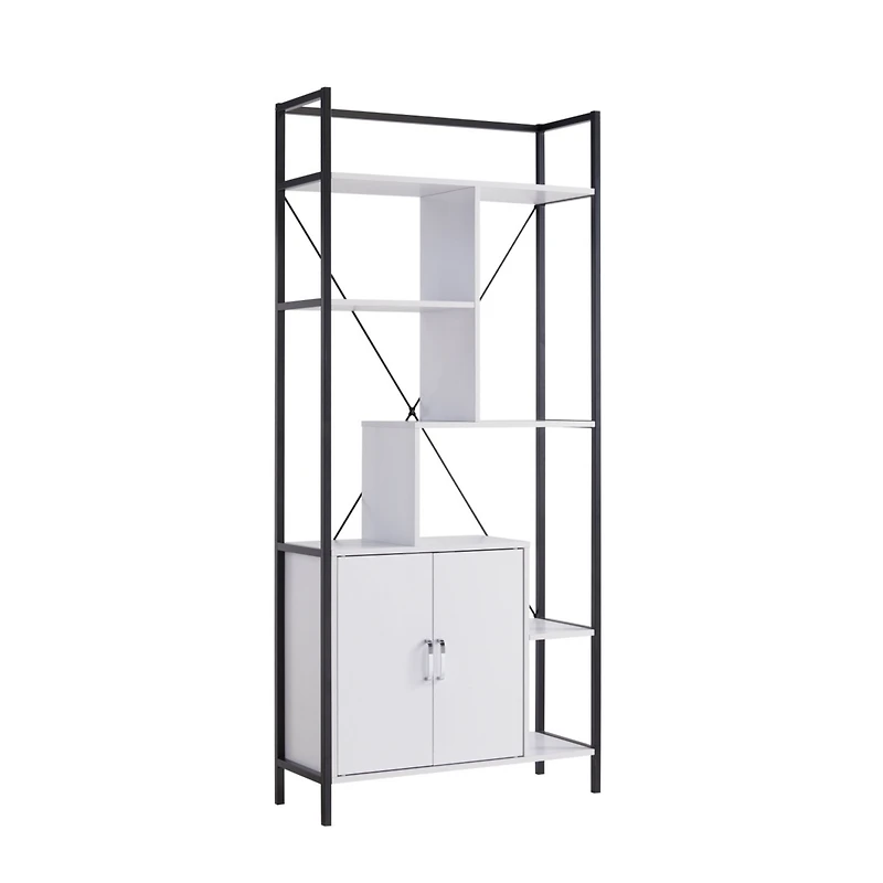 Simplie Fun Bookcase White Black