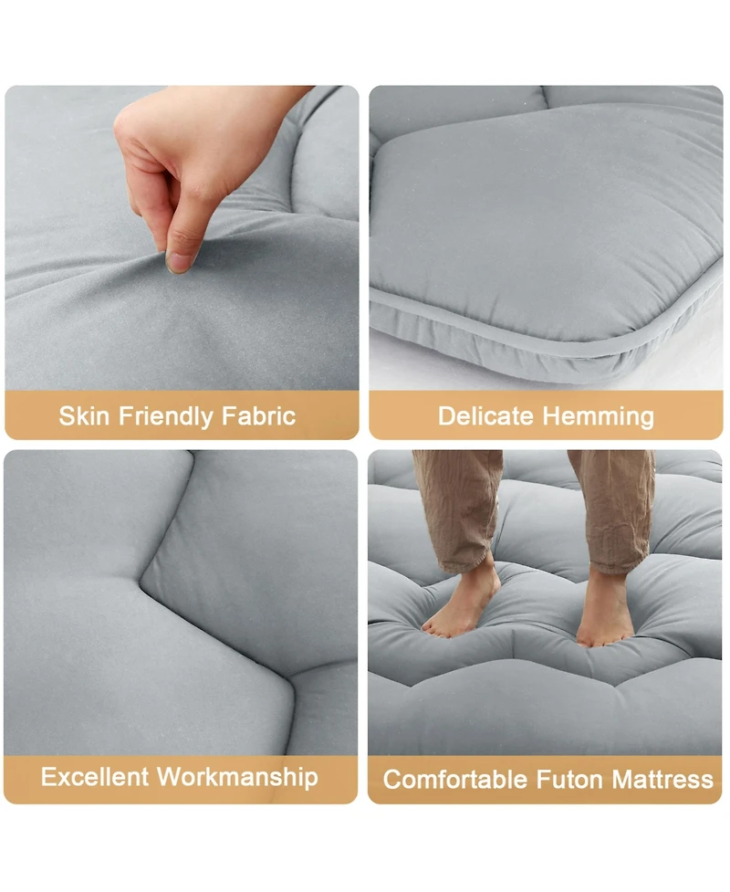 Caromio Futon Mattress Twin Size, Floor Pad Portable Dorm Sleeping Pad, 39"x 80"