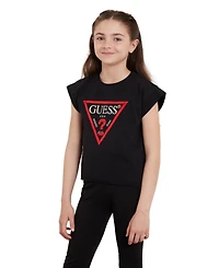 Guess Big Girls Foil Print Triangle Boxy T-shirt