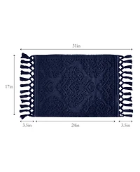 Jean Pierre New York Ricardo Fringe Cotton Bath Rug 17" x 31"