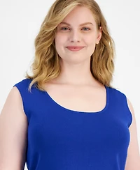 Tahari Asl Plus Size Scoop Neck Sleeveless Sweater