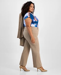 Tahari Asl Plus Straight-Leg Cargo Pants