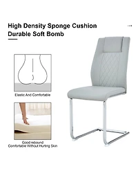 Set of 6 Faux Leather Cushioned Side Chairs