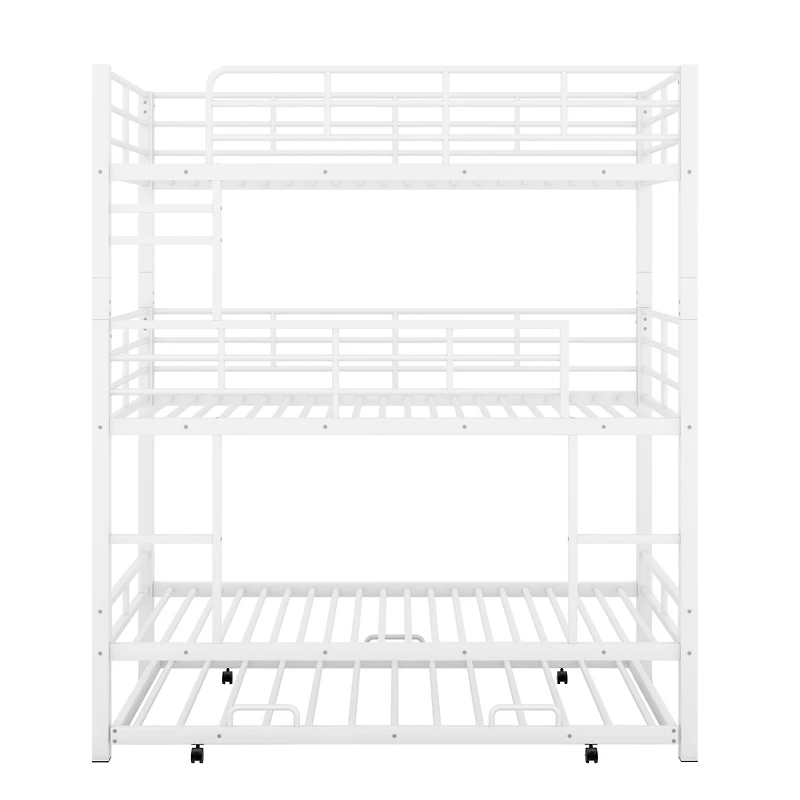 Streamdale Metal Twin Triple Bunk Bed With Trundle