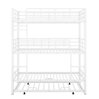 Streamdale Metal Twin Triple Bunk Bed With Trundle