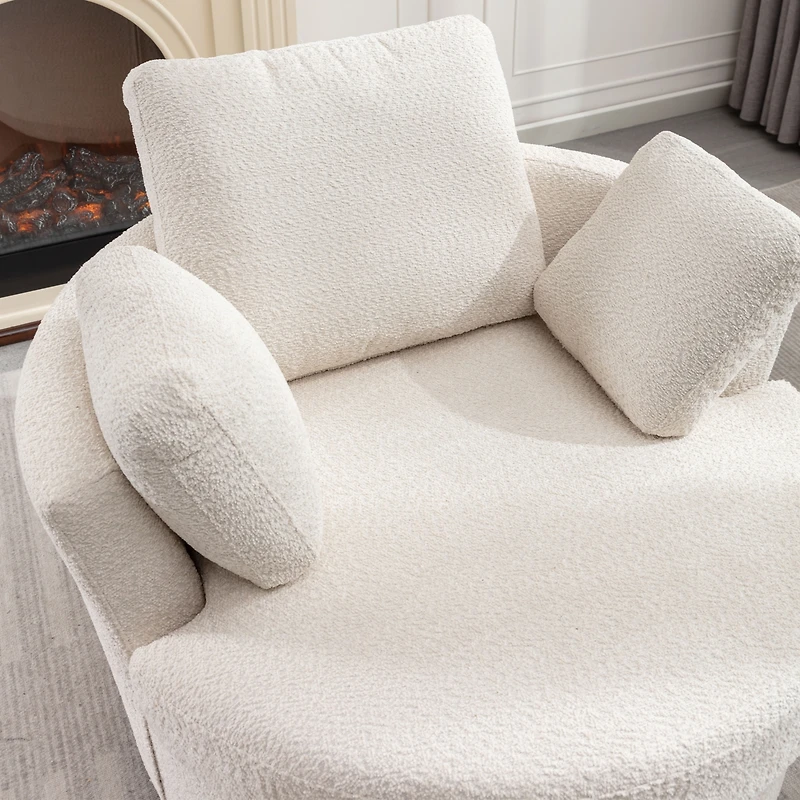 Streamdale Cozy Oversized Swivel Chair with Pillows for Living Room