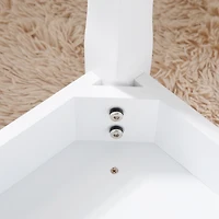 Streamdale White Vanity Stool Padded Makeup Chair Bench with Solid Wood Legs