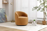 Streamdale Khaki Teddy Fabric Accent Barrel Chair