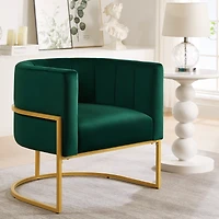 Simplie Fun Velvet Accent Chair with Mid Century Charm