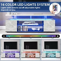 Streamdale Furniture Gray 70 Inch Tv Stand with Led Gaming Console