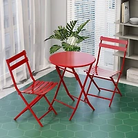 Streamdale 3 Piece Patio Bistro Set Of Foldable Round Table And Chairs