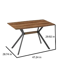 Streamdale Furniture Mdf Dining Table with Black Metal Legs