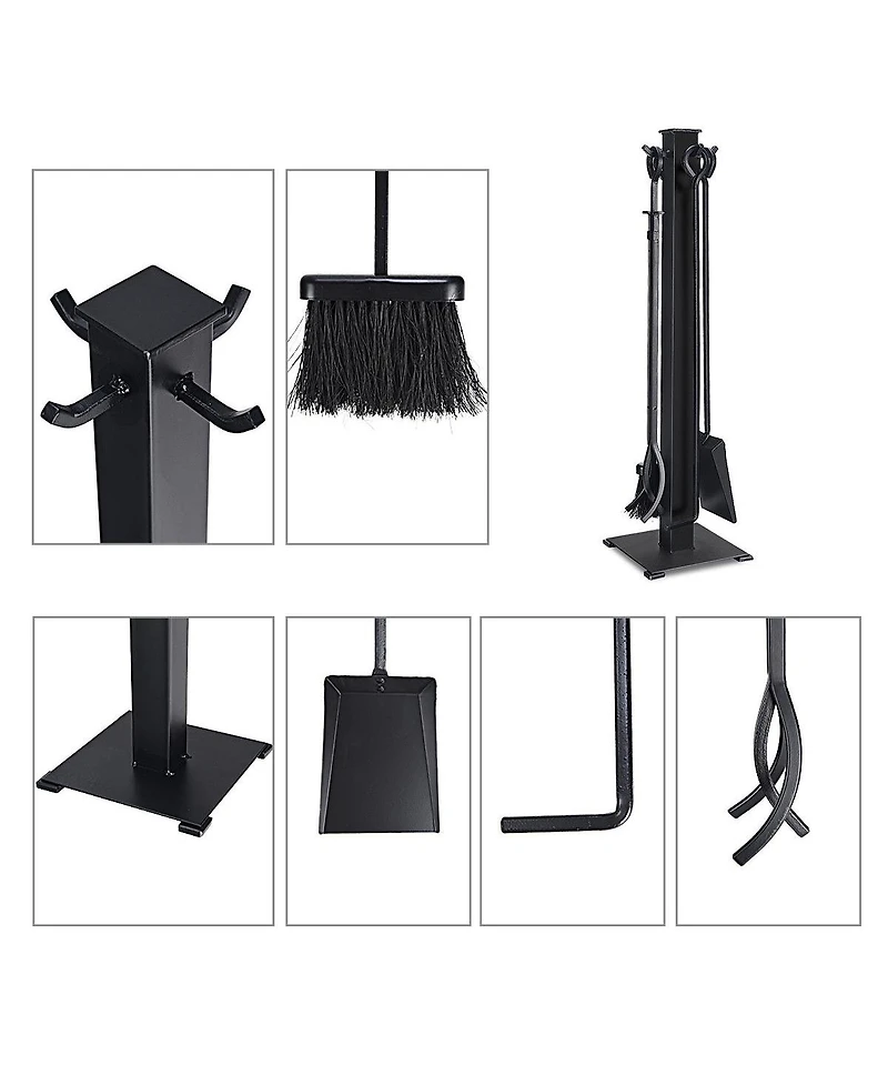 5 Pieces Fireplace Iron Fire Place Tool Set