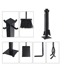 5 Pieces Fireplace Iron Fire Place Tool Set