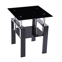 Streamdale 2-Layer Tempered Glass End Table