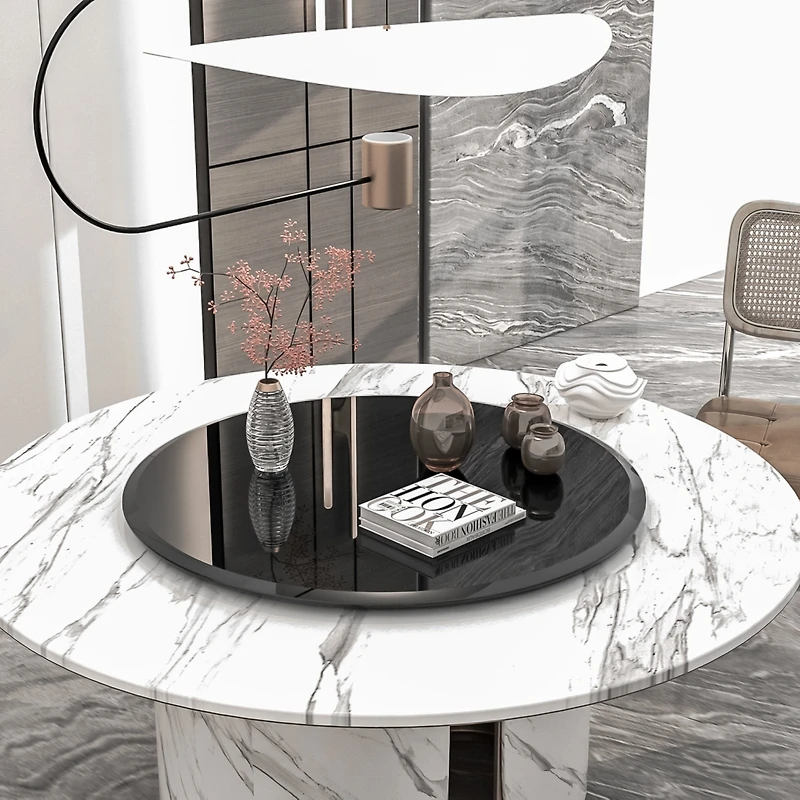 Streamdale 28" Black Tempered Glass Table Top (2.5" Thick)
