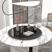 Streamdale 28" Black Tempered Glass Table Top (2.5" Thick)