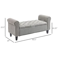 Homcom 50" Bed End Bench with Ottoman and Storage