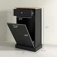 Homcom Hidden Container Waste Bin Hands Free Kitchen Cabinet Tipping Opening