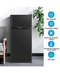 Sugift 2 Doors Cold-rolled Sheet Compact Refrigerator