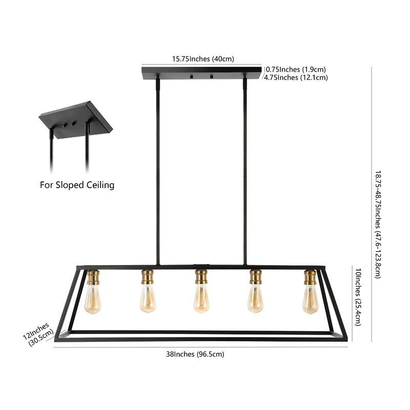 Jonathan Y Floyd Adjustable Iron Farmhouse Vintage-like Led Dimmable Pendant