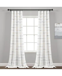 Lush Decor Ombre Stripe Yarn Dyed Cotton Window Curtain Panels