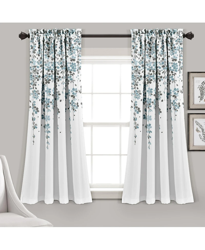 Lush Decor Weeping Flower Light Filtering Window Curtain Panels