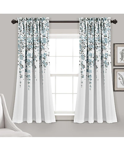 Lush Decor Weeping Flower Light Filtering Window Curtain Panels