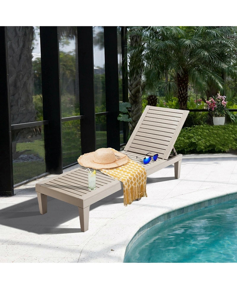 Slickblue Outdoor Recliner Chair with 5-Position Adjustable Backrest