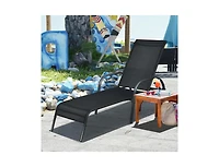 Slickblue Adjustable Patio Chaise Folding Lounge Chair with Backrest