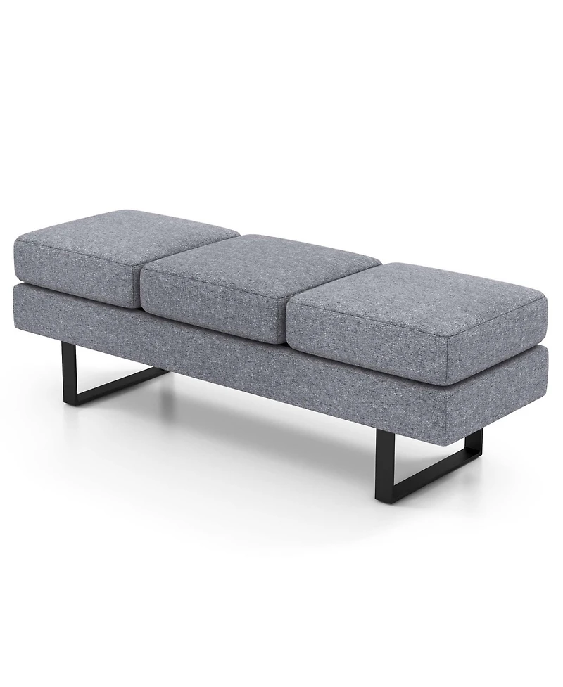 Waiting Room Bench Seating with Metal Frame Leg Upholstered Reception Bench
