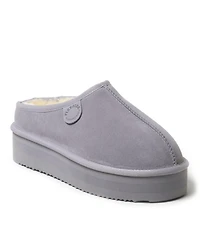 Dearfoams Women's Queenstown Genuine Shearling Platform Clog Slipper