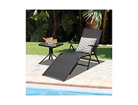 Slickblue Patio Foldable Chaise Lounge Chair with Backrest and Footrest