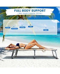 Slickblue Folding Chaise Lounge Chair with Face Hole for Beach