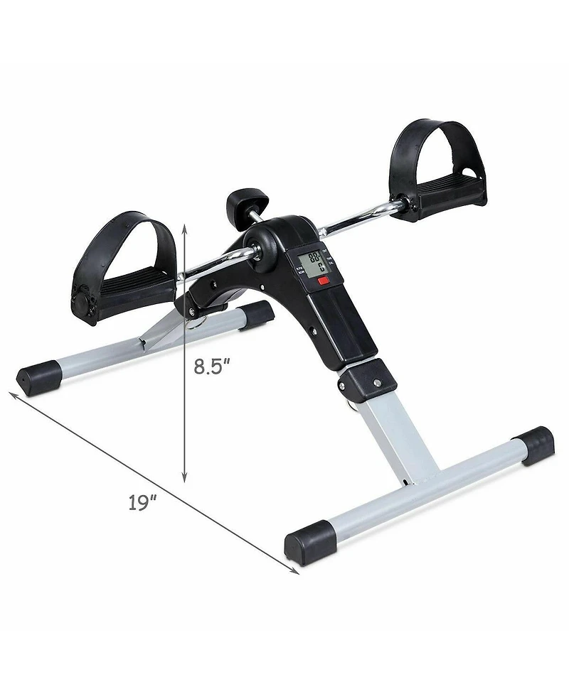 Slickblue Folding Under Desk Indoor Pedal Exercise Bike for Arms Legs