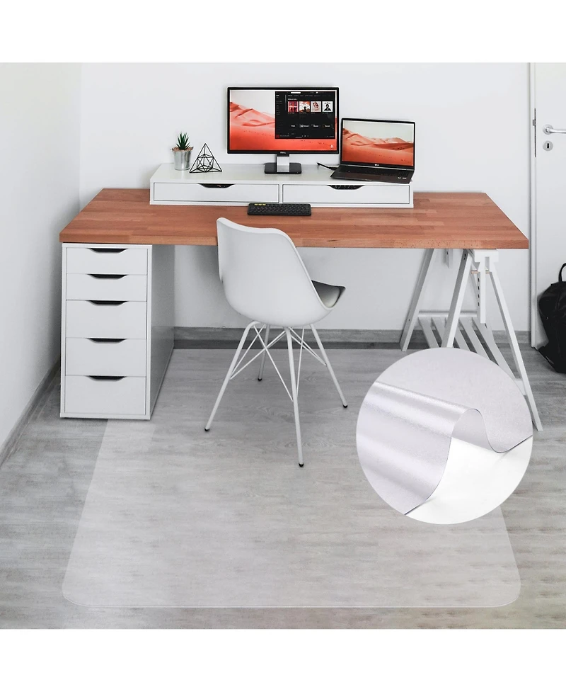 Yescom Clear Office Chair Mat for Hardwood 60"x46" Rectangle 2PCS Plastic Floor Protector for Rolling Desk Chairs 1/16" Thickness