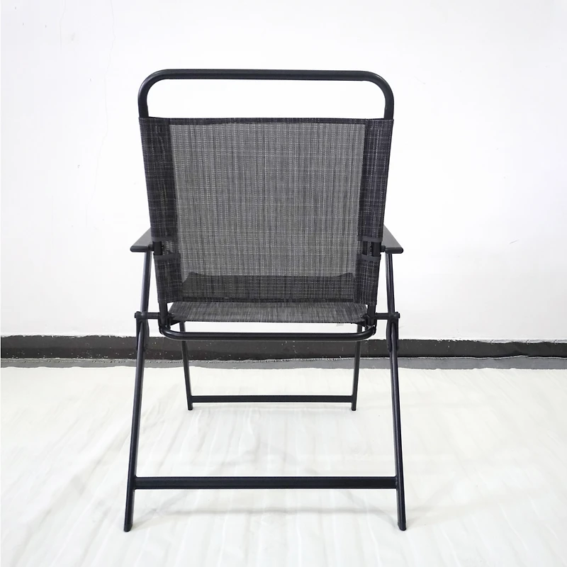 Streamdale Furniture 4-Person Metal Patio Set with Umbrella in Black