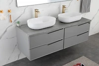 Streamdale Modern Oval White Vessel Bathroom Sink 24x14x5.5"