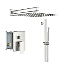 Brushed Nickel Wall Mounted Rain Shower System