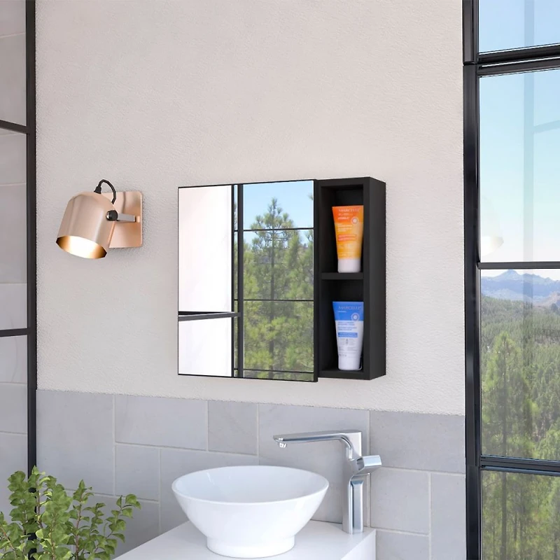 Streamdale Myrick 2-Shelf Medicine Cabinet With Mirror Wengue